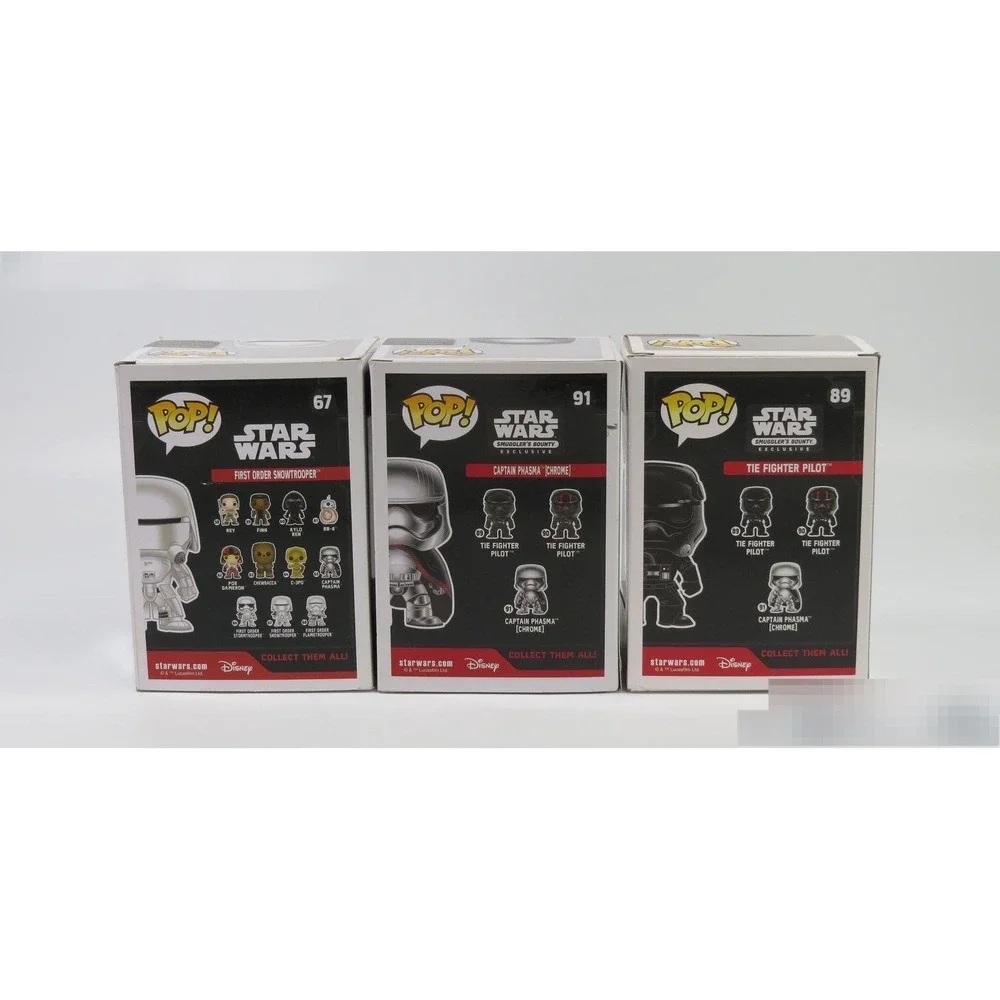 Funko Pop Star Wars Lot 67 89 91 Captain Phasma Chrome Tie Pilot Snowtrooper